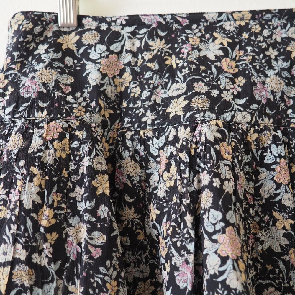 Winter Kate 100% Vintage Silk Floral Mini Skirt - Picture 3 of 4